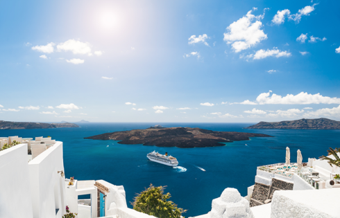 White architecture on Santorini island