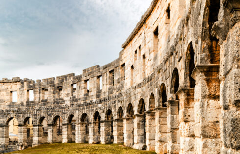 Architecture details of the Roman amphitheatre